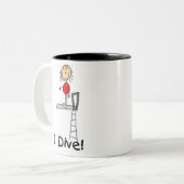 2 Couleurs Tasse de fille de plongeur (Devant gauche)