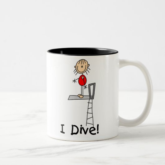 2 Couleurs Tasse de fille de plongeur (Droit)