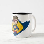 2 Couleurs Tasse de fille de super héros (Devant droit)