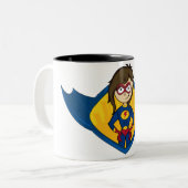 2 Couleurs Tasse de fille de super héros (Devant gauche)