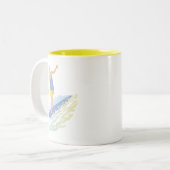 2 Couleurs Tasse de fille de surfer (Devant gauche)