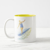 2 Couleurs Tasse de fille de surfer (Gauche)