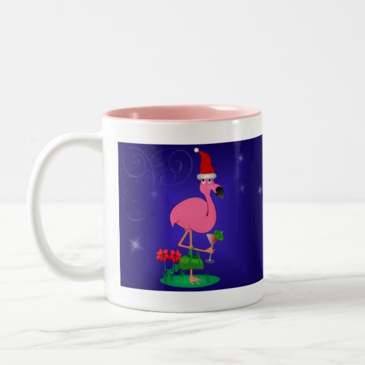 2 Couleurs Tasse de Flamant rose de Noël (Gauche)