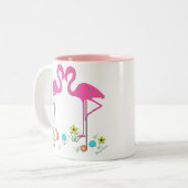 2 Couleurs Tasse de Flamant rose d'été (Devant gauche)