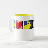 2 Couleurs Tasse de fleur d'étoile de nuage de lune de coeur (Devant gauche)