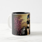 2 Couleurs Tasse de fleurs de cerisier (Devant gauche)