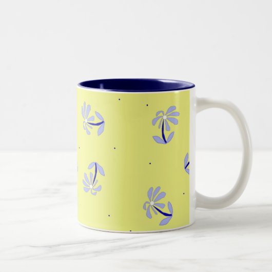 2 Couleurs Tasse de fleurs de périwinkle (Droit)