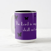 2 Couleurs Tasse de foi Papillon Violet (Devant gauche)
