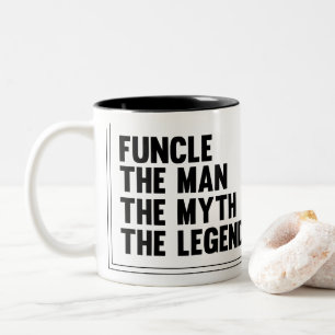 2 Couleurs Tasse de Funcle de typographie - l'homme le mythe