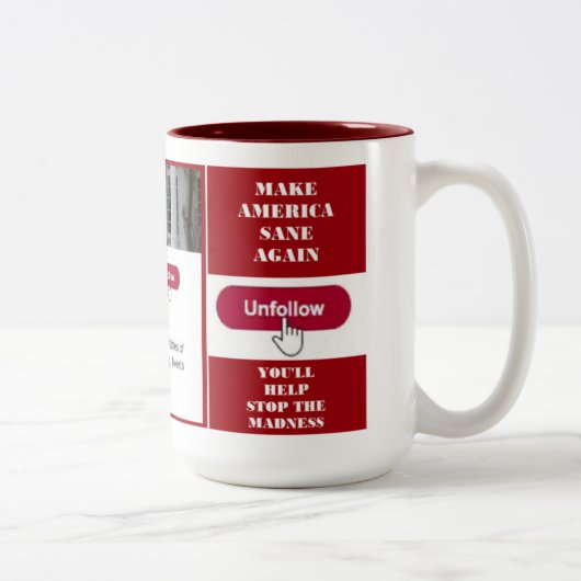 2 Couleurs Tasse de gazouillement d'atout d'Unfollow (Droit)