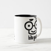 2 Couleurs Tasse de geek de vélo (Devant droit)