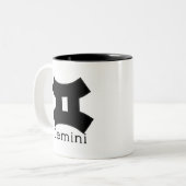 2 Couleurs Tasse de Gémeaux (Devant gauche)