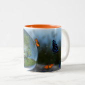 2 Couleurs Tasse de globe de papillon (Devant droit)