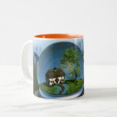 2 Couleurs Tasse de globe de papillon (Devant gauche)
