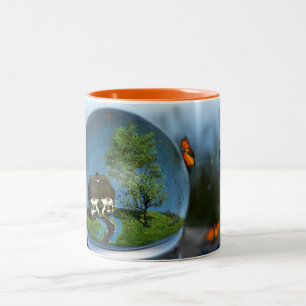 2 Couleurs Tasse de globe de papillon