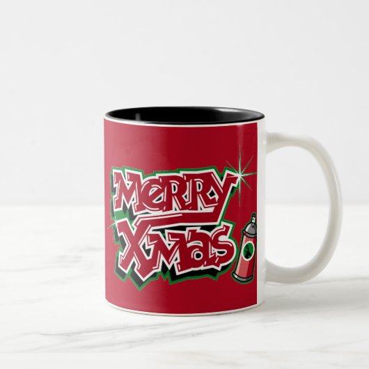 2 Couleurs Tasse de graffiti de Joyeux Noël (Droit)