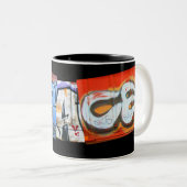 2 Couleurs Tasse de graffiti de PAIX (Devant droit)