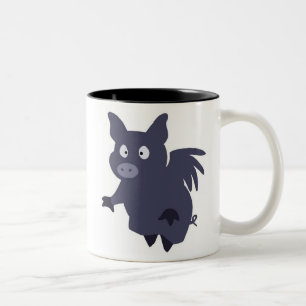 2 Couleurs Tasse de graphique de porc de vol