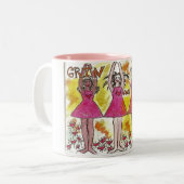 2 Couleurs Tasse de grimace et de danse (Devant gauche)