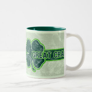 2 Couleurs Tasse de grunge de shamrock de grand Craic du ` de