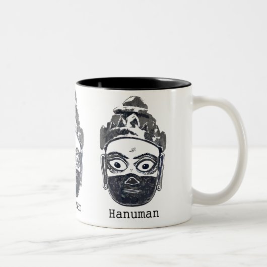 2 Couleurs Tasse de Hanuman (B/W) (Droit)