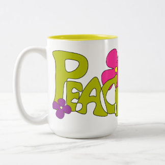 2 Couleurs Tasse de hippie de paix et d'amour