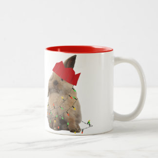 2 Couleurs Tasse de houblon de lapin de Noël