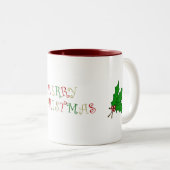 2 Couleurs Tasse de houx de Joyeux Noël (Devant droit)