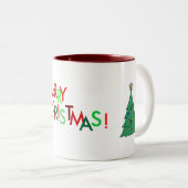 2 Couleurs Tasse de Joyeux Noël (Devant droit)
