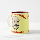 2 Couleurs Tasse de Juan McCain Presidente (Devant gauche)