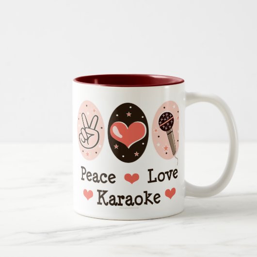 2 Couleurs Tasse de karaoke d'amour de paix (Droit)