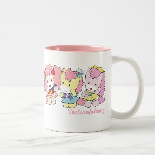 2 Couleurs Tasse de Kawaii de poney d'Osharena (Droit)