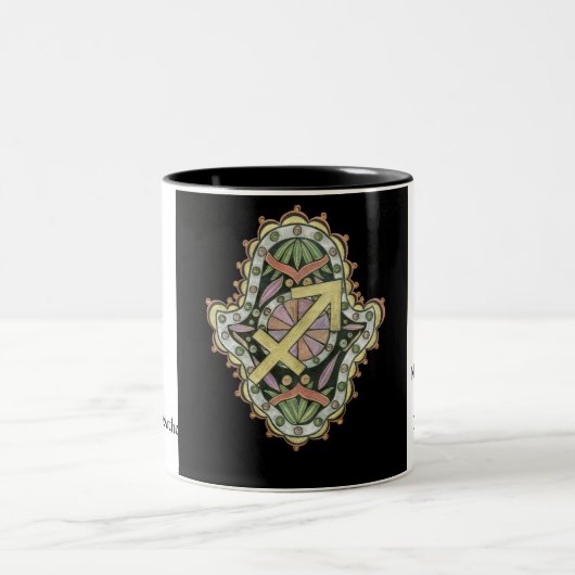 2 Couleurs Tasse de Khamsa de Sagittaire (Centre)