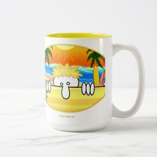 2 Couleurs Tasse de Kilroy de surfer (Droit)