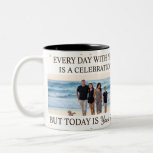 2 Couleurs Tasse de la fête des fils et des filles avec 5 pho
