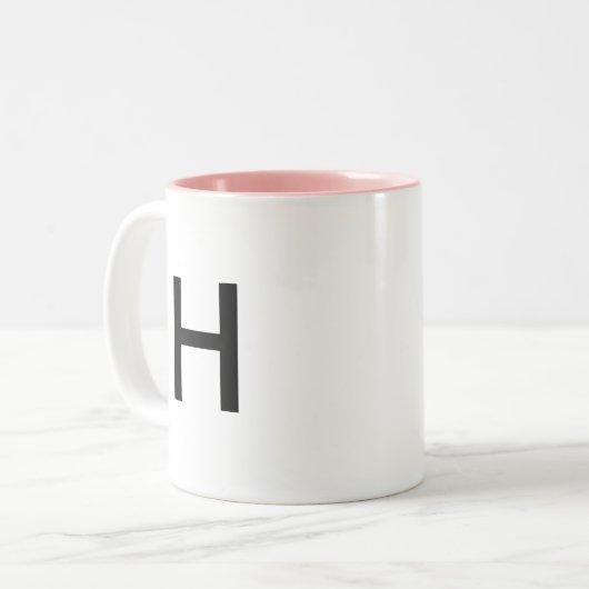 2 Couleurs Tasse de la lettre initiale "H" (Devant gauche)