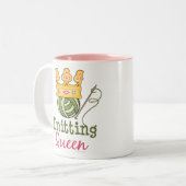 2 Couleurs Tasse de la Reine de tricot (Devant gauche)