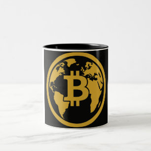 2 Couleurs Tasse de l'actif mondial Bitcoin