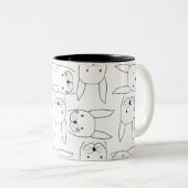 2 Couleurs Tasse de lapin (Devant droit)