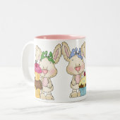 2 Couleurs Tasse de lapin de petit gâteau (Devant gauche)