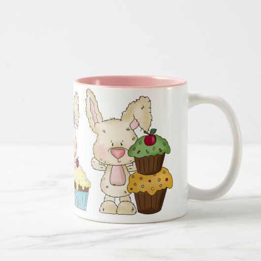2 Couleurs Tasse de lapin de petit gâteau (Droit)