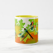 2 Couleurs Tasse de libellules et de fractales (Centre)