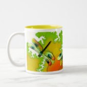 2 Couleurs Tasse de libellules et de fractales (Gauche)