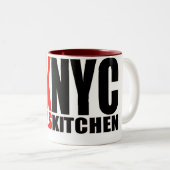 2 Couleurs Tasse de logo de la cuisine NYC d'enfers (Devant droit)