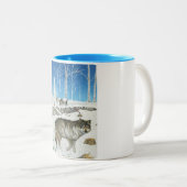 2 Couleurs Tasse de loup solitaire de Snowland (Devant droit)