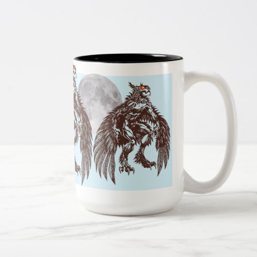 2 Couleurs Tasse de lune de couche-tard de Mothman grande (Droit)