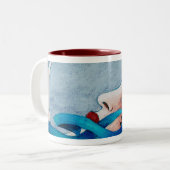 2 Couleurs Tasse de lune et de mer (Devant gauche)