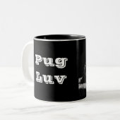 2 Couleurs Tasse de Luv de carlin (Devant gauche)