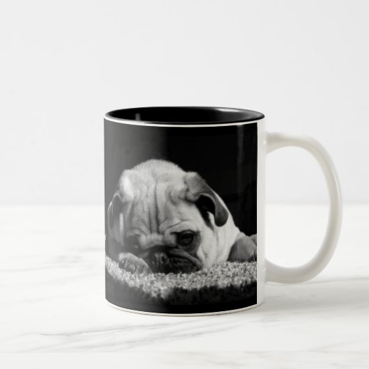 2 Couleurs Tasse de Luv de carlin (Droit)