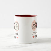 2 Couleurs Tasse de Mahjong d'amour de paix (Centre)